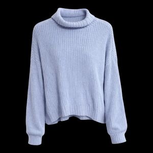 American Eagle Blue Knit Mock Neck Sweater - size S